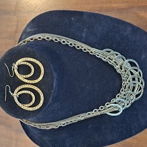 Necklace and Matching Earring Set,  Cato  Gold Tone